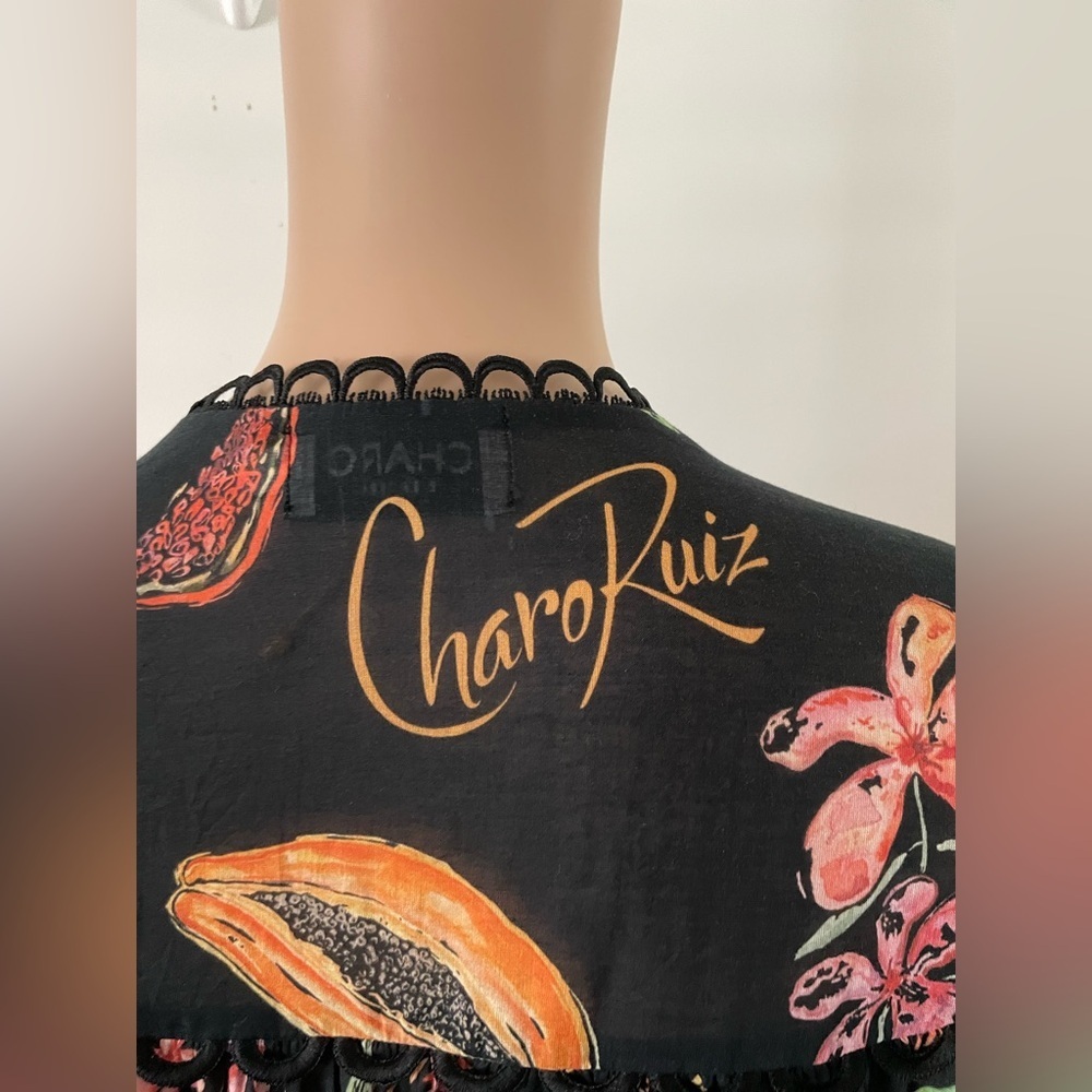 Charo Ruiz Ibiza Ivet Fresco Floral Mini Dress Cover Up Kaftan Resort Beach - Picture 7 of 11